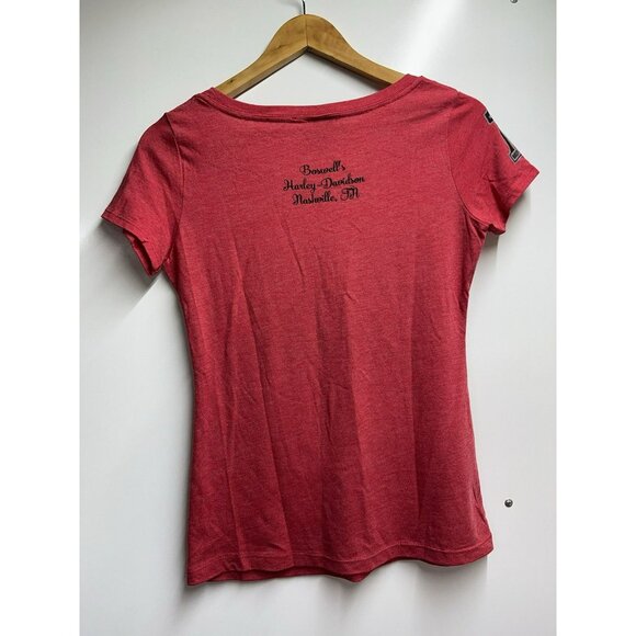 Harley Davidson Woman’s Red Tshirt Live To Ride Size Small 2017 - Picture 5 of 6